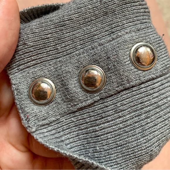 White House Black Market Gray Sweater with Silver Buttons - Picture 7 of 7